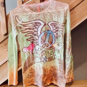 Retro Hippie Peace and Love Tee